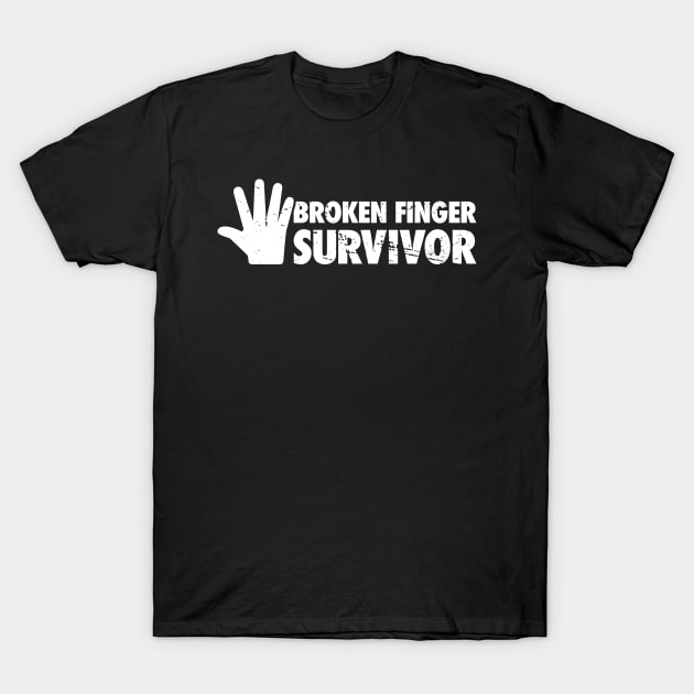 Survivor - Get Well Gift Fractured Broken Finger T-Shirt by MeatMan